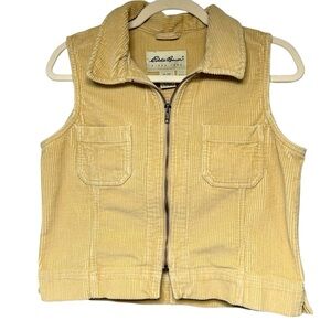 VINTAGE | Women’s Eddie Bauer Corduroy 100% Cotton Vest - Creamy Tan - Sz Medium